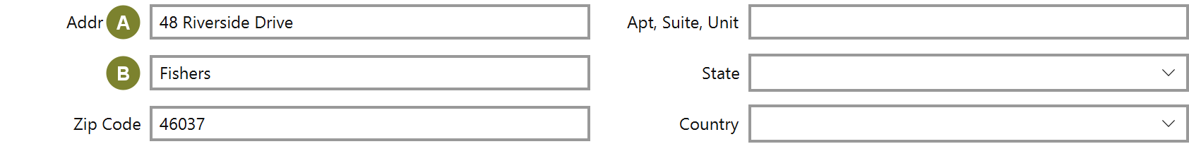 The Location section of the event form with an address, city and postcode filled in